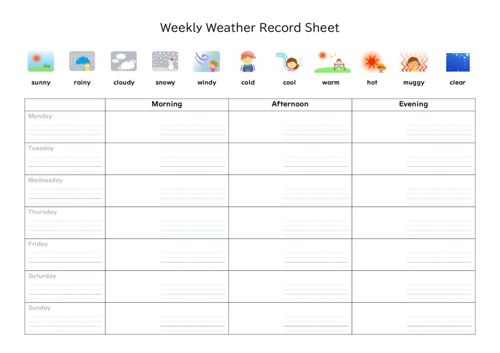 03天気_Weekly-Weather-Record-Sheetのサムネイル